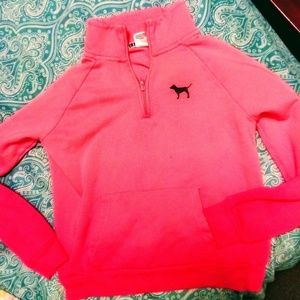 PINK- V.SECRET HALF ZIP PULLOVER